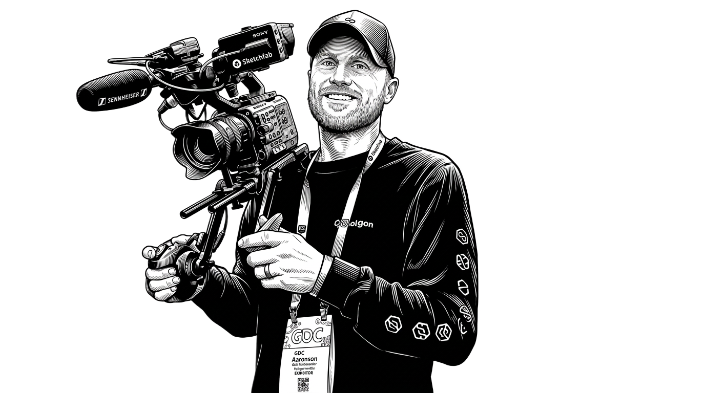 Illustration of Aaron Pettijohn operating a cinema camera